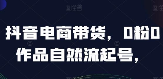 抖音电商带货《0粉0作品自然流起号》抖音实战经验总结插图