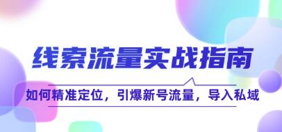 《线索流量实战指南》如何精准定位，引爆新号流量，导入私域