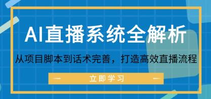 《AI直播系统全解析》从项目脚本到话术完善，打造高效直播流程